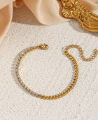 Shinny Tennis Chain Gold Bracelet
