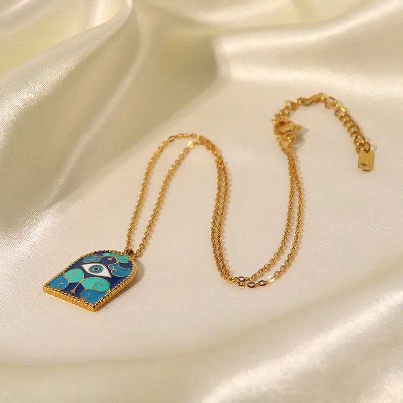Vintage Evil Eye Temple Necklace