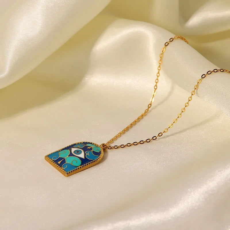Vintage Evil Eye Temple Necklace