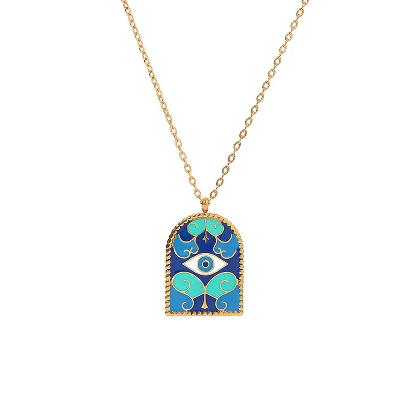 Vintage Evil Eye Temple Necklace
