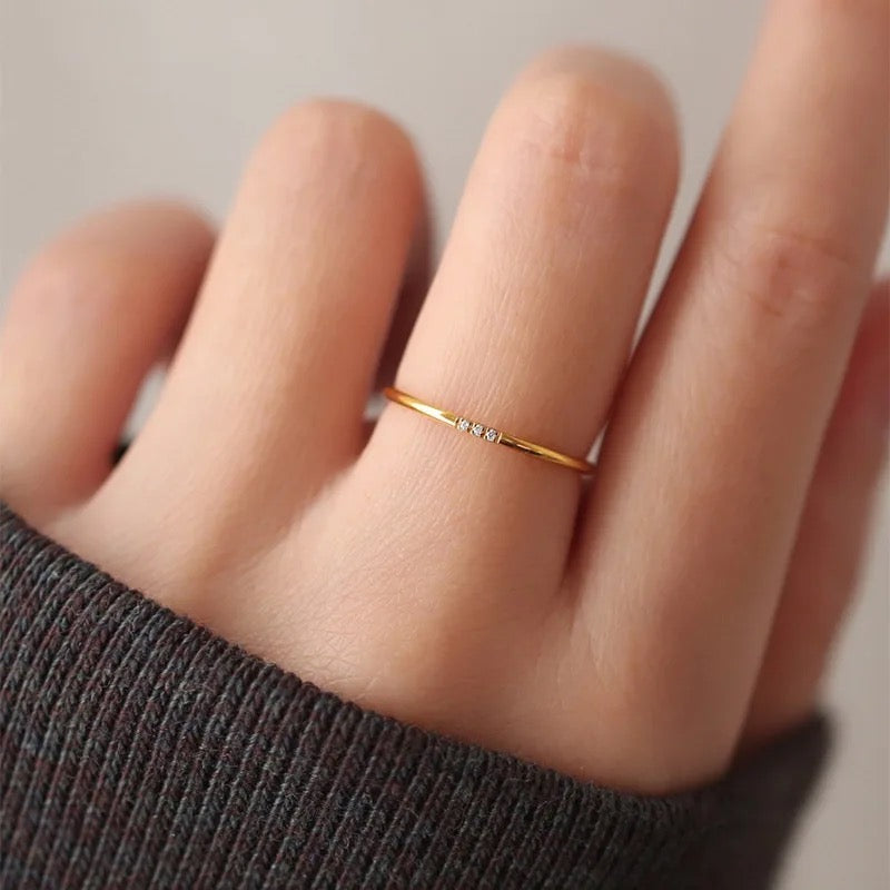 Binni Minimalist Stone Gold Rings