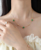 Deli Green Heart Gold Necklace