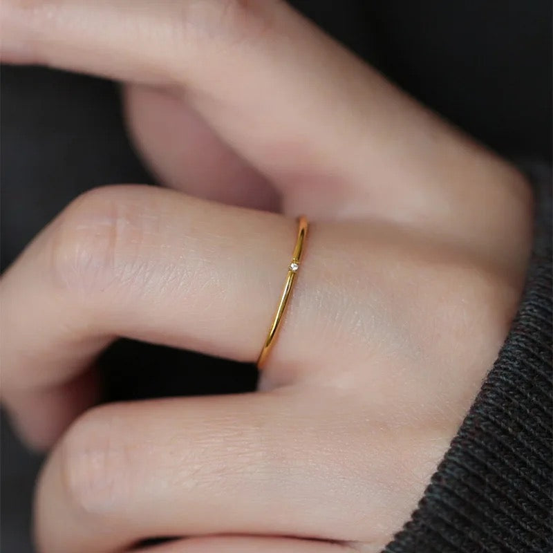 Binni Minimalist Stone Gold Rings