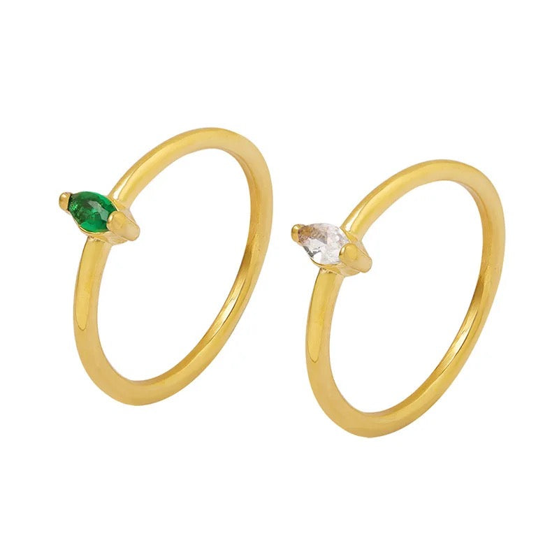 Minimalist Colored Stone Rings
