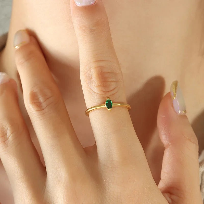 Minimalist Colored Stone Rings