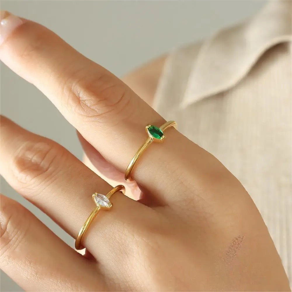 Minimalist Colored Stone Rings