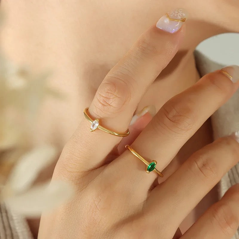 Minimalist Colored Stone Rings