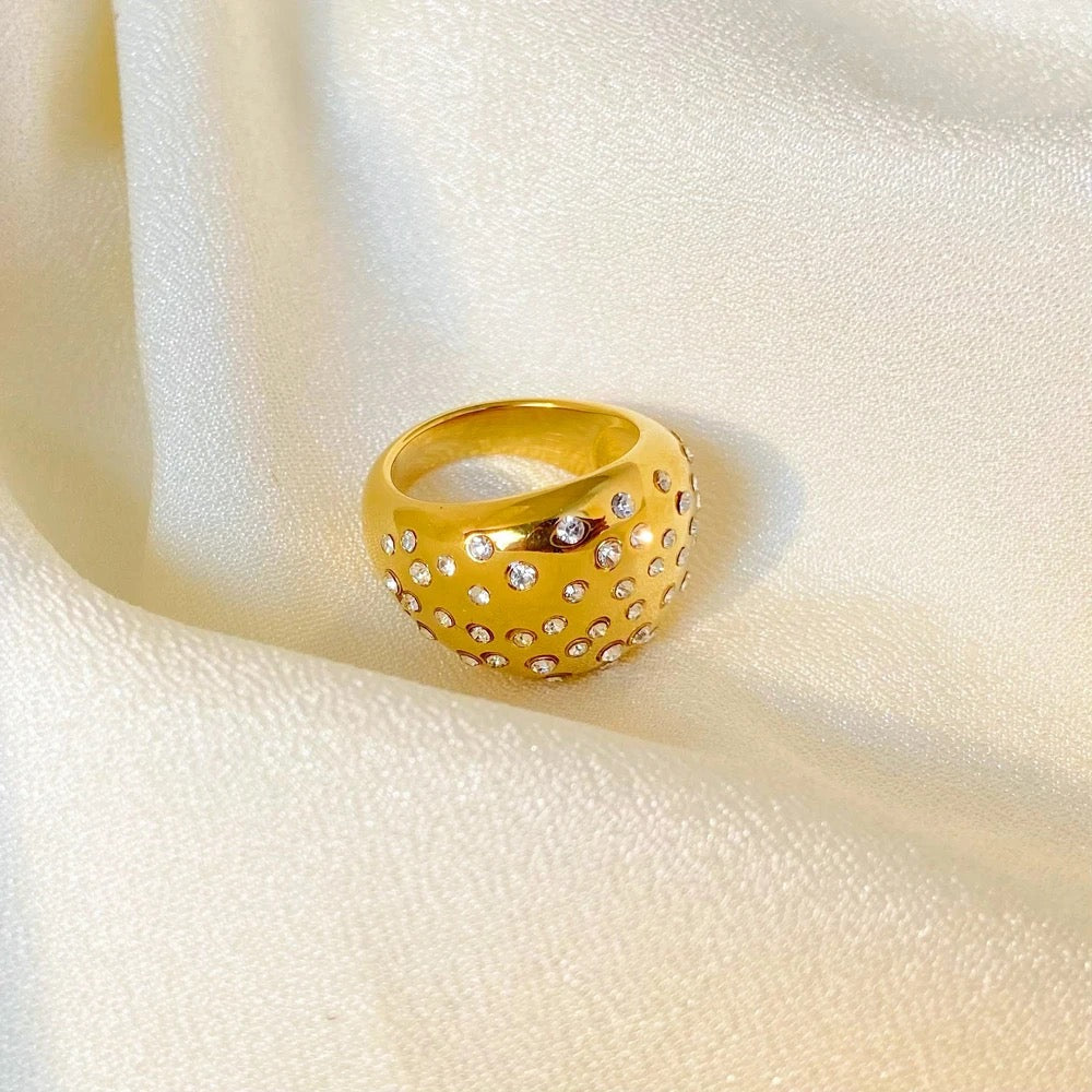 Cluia Disco Diamond Gold Ring