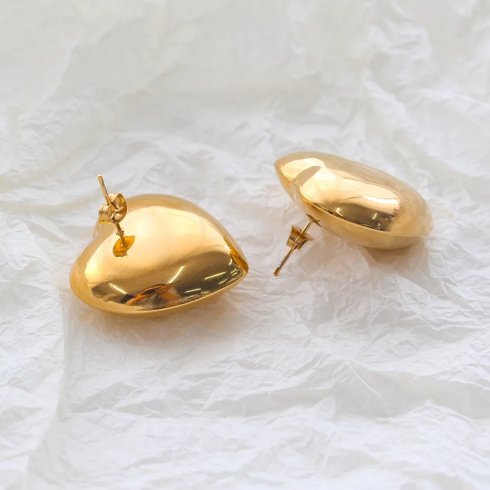 Hailey Big Heart Studs