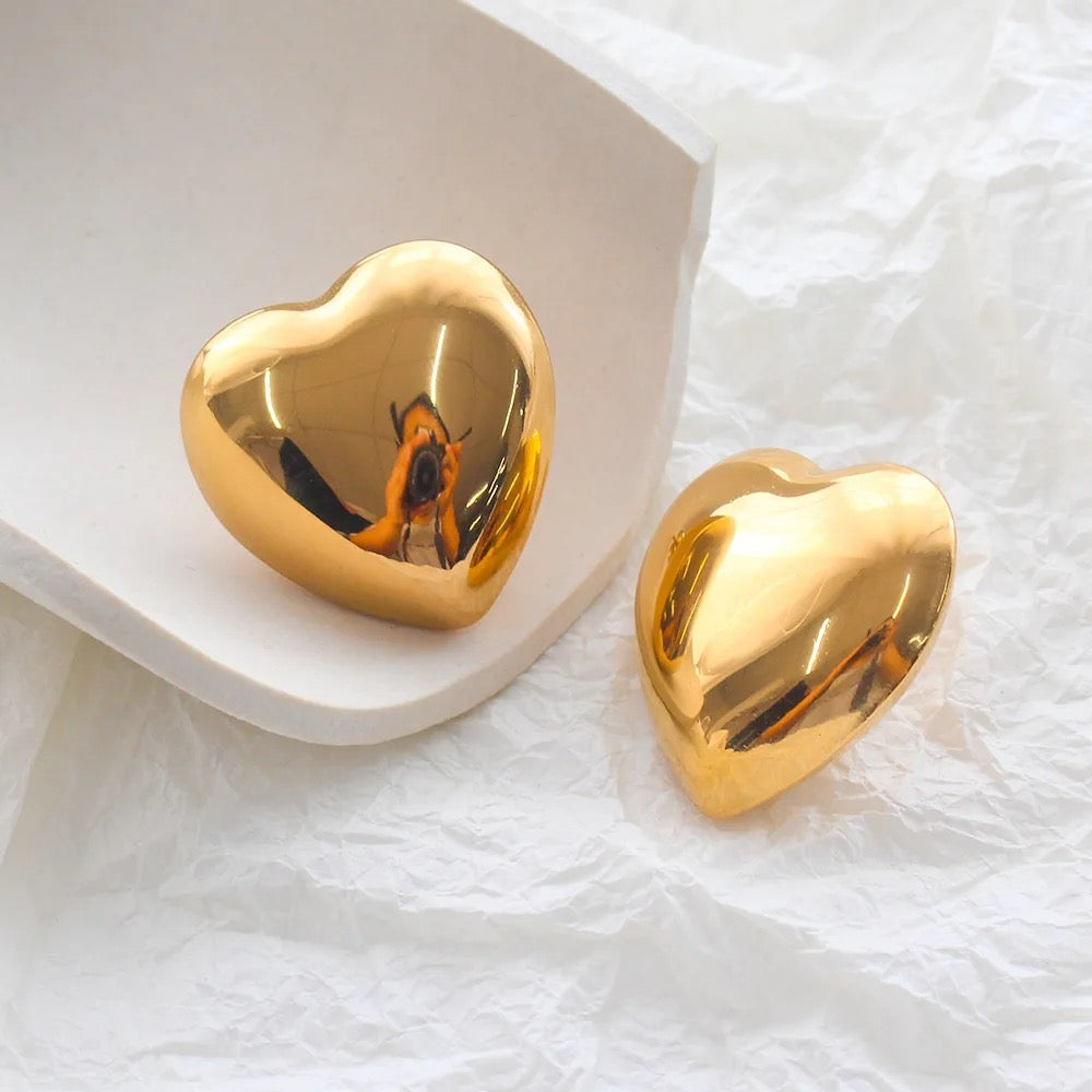 Hailey Big Heart Studs