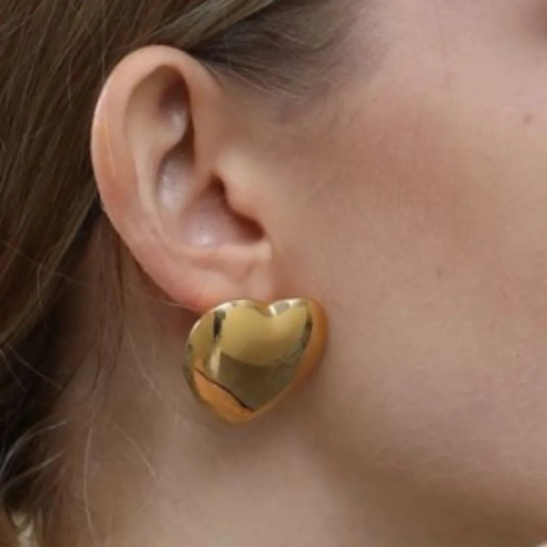 Hailey Big Heart Studs