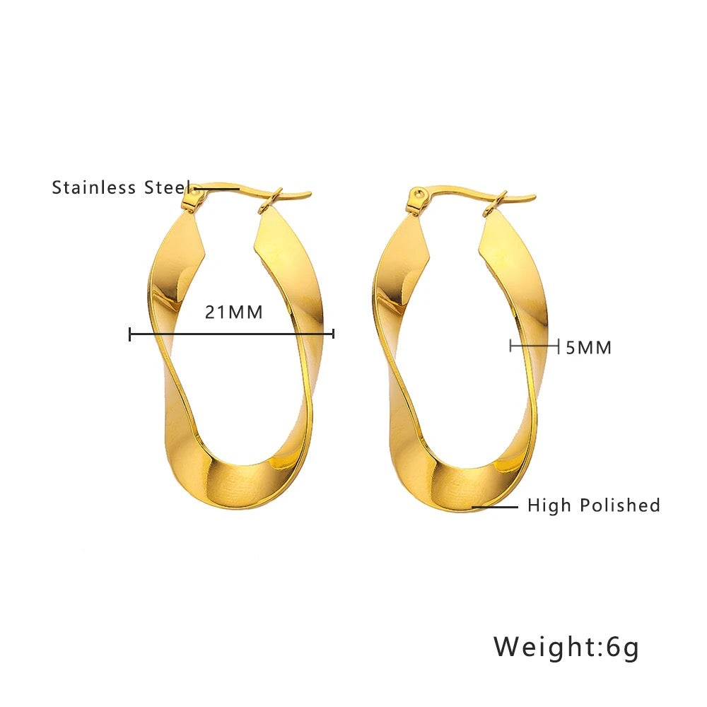 Curvy Shavy Gold Hoops