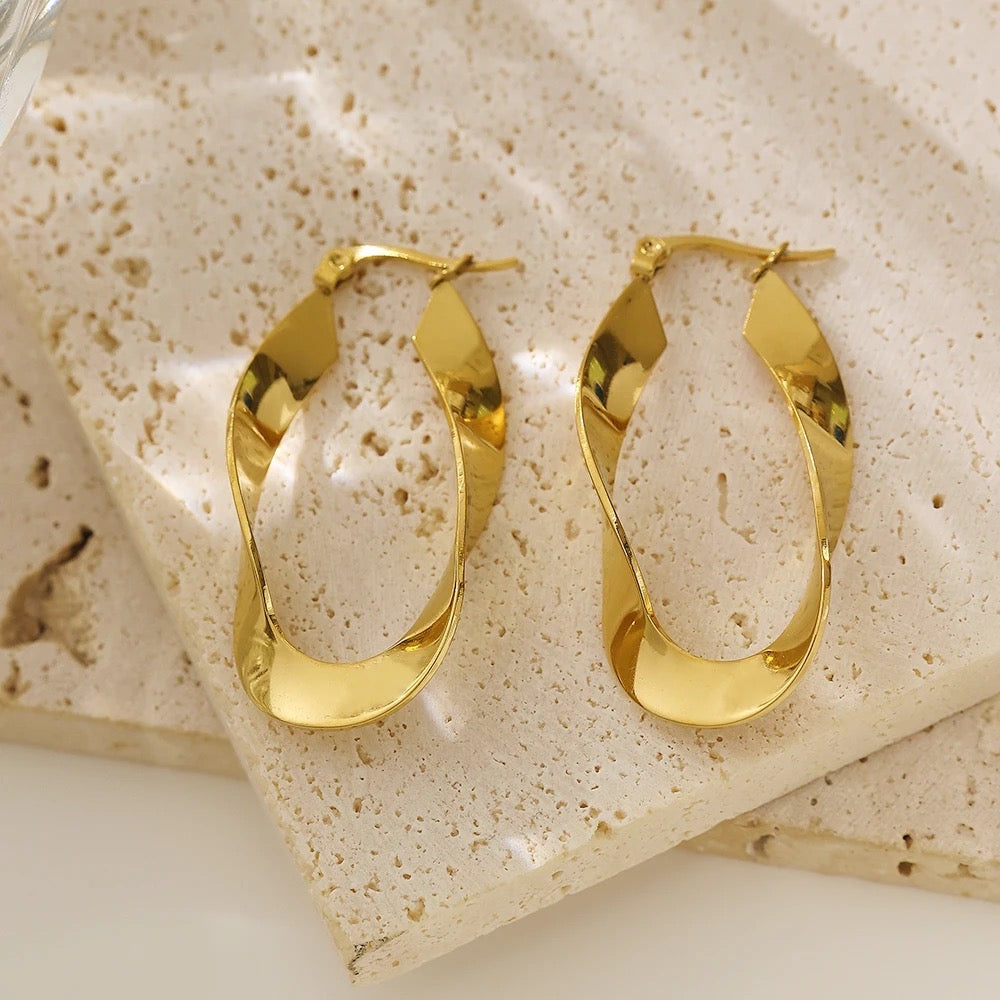 Curvy Shavy Gold Hoops