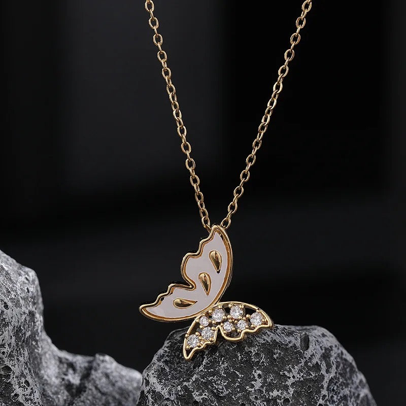 Titly White Enamel Necklace