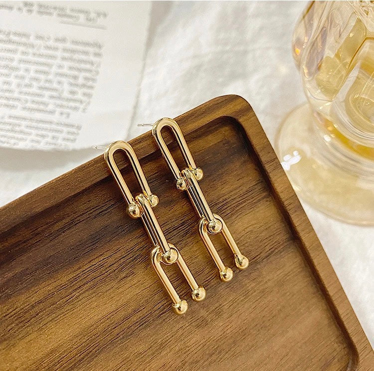 Linked Gold Long Earrings✨