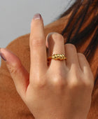 Pebble Twisted Gold Ring