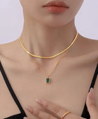Emerald Stone Layer Necklace