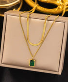 Emerald Stone Layer Necklace