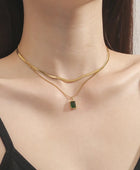 Emerald Stone Layer Necklace