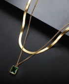 Emerald Stone Layer Necklace