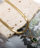 Emerald Stone Layer Necklace