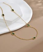 Gemini Green Emerald Necklace
