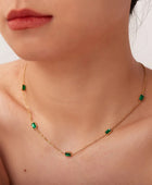 Gemini Green Emerald Necklace