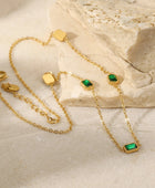 Gemini Green Emerald Necklace