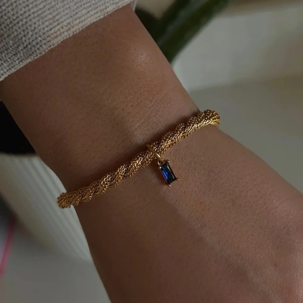 Dazzling Blue Stone Rope Bracelet