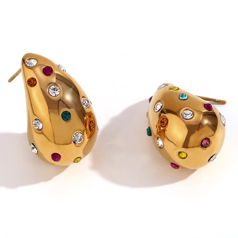 Multicoloured Diamond Bottega Earrings