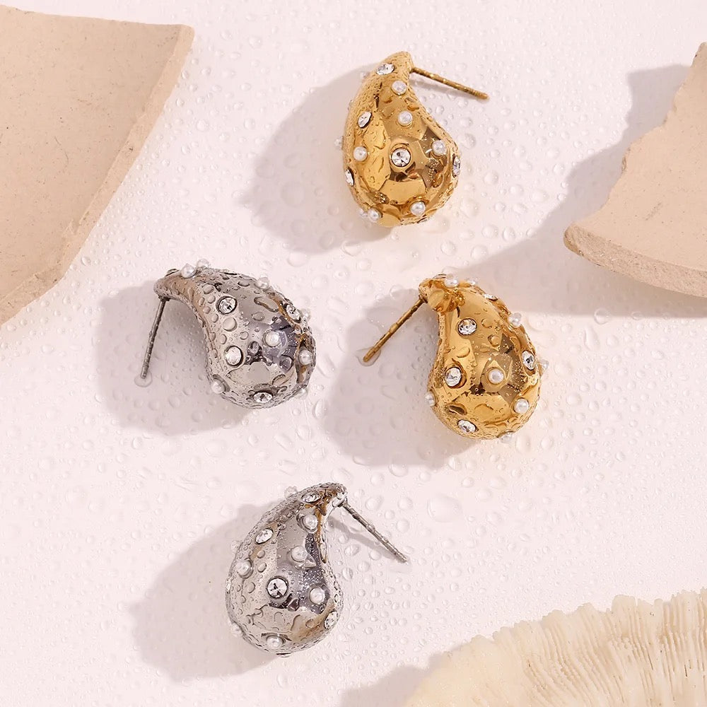Pearl Diamond Bottega Earrings