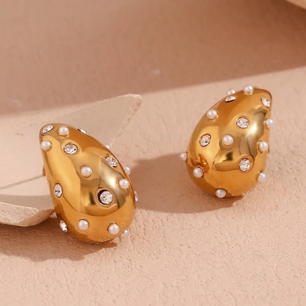 Pearl Diamond Bottega Earrings