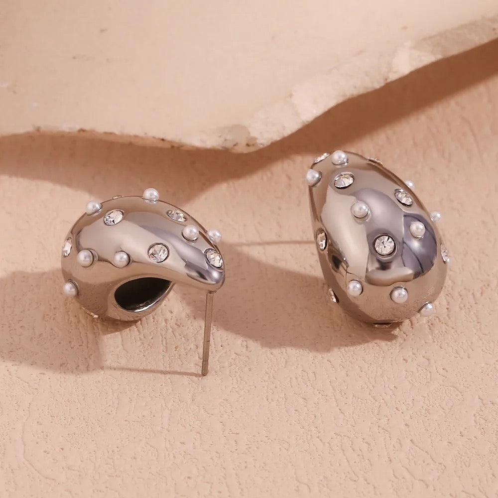 Pearl Diamond Bottega Earrings