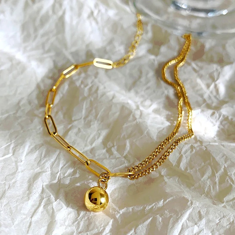 Ball Linked Gold Anklet