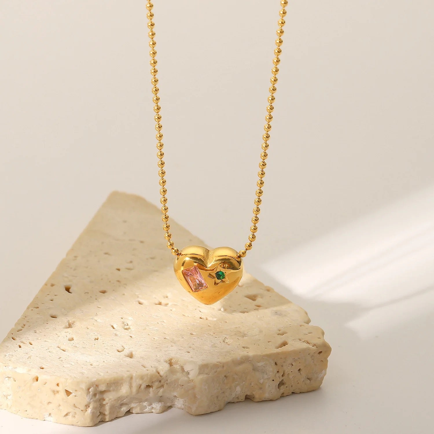 Pihu Colored Heart Necklace