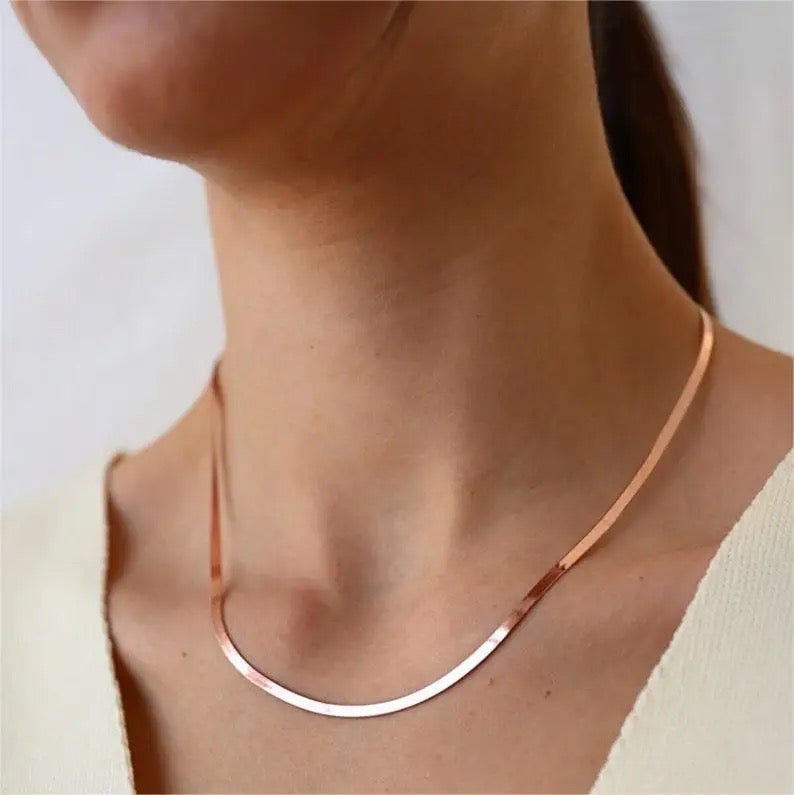 Herringbone Rosegold Necklace