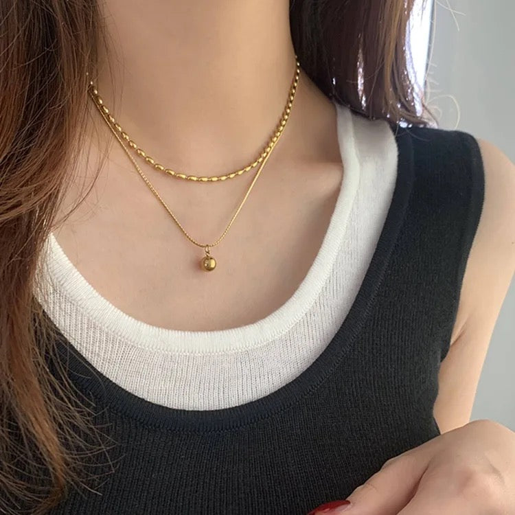 Belly Ball Beaded Layered Necklace