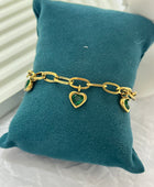 Elana Green Hearts Bracelet