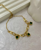 Elana Green Hearts Bracelet