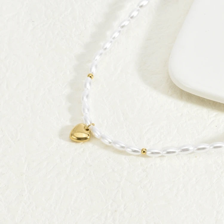 Venezia Little Heart Pearl Necklace