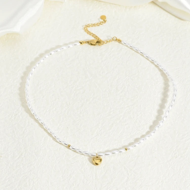 Venezia Little Heart Pearl Necklace