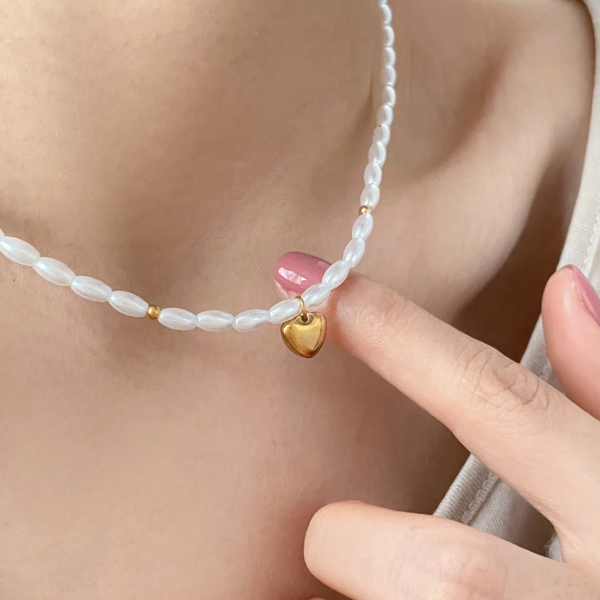 Venezia Little Heart Pearl Necklace