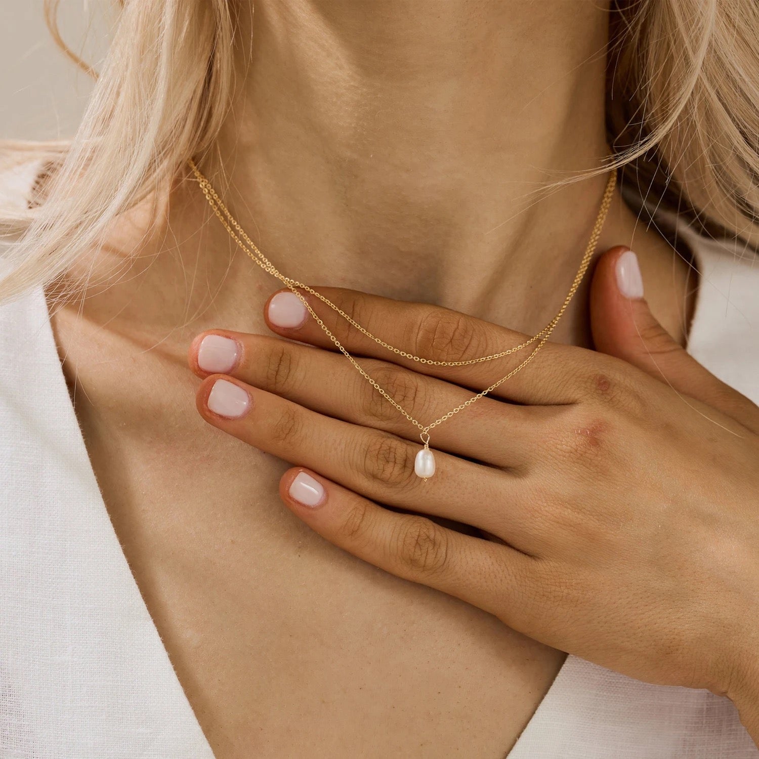 Claus Pearl Double Layer Necklace
