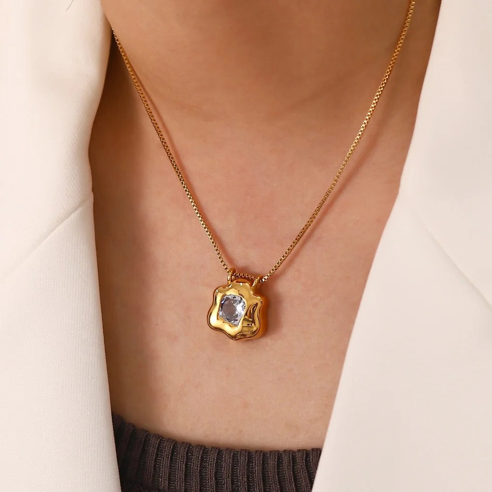 Solid Stone Gold Necklaces