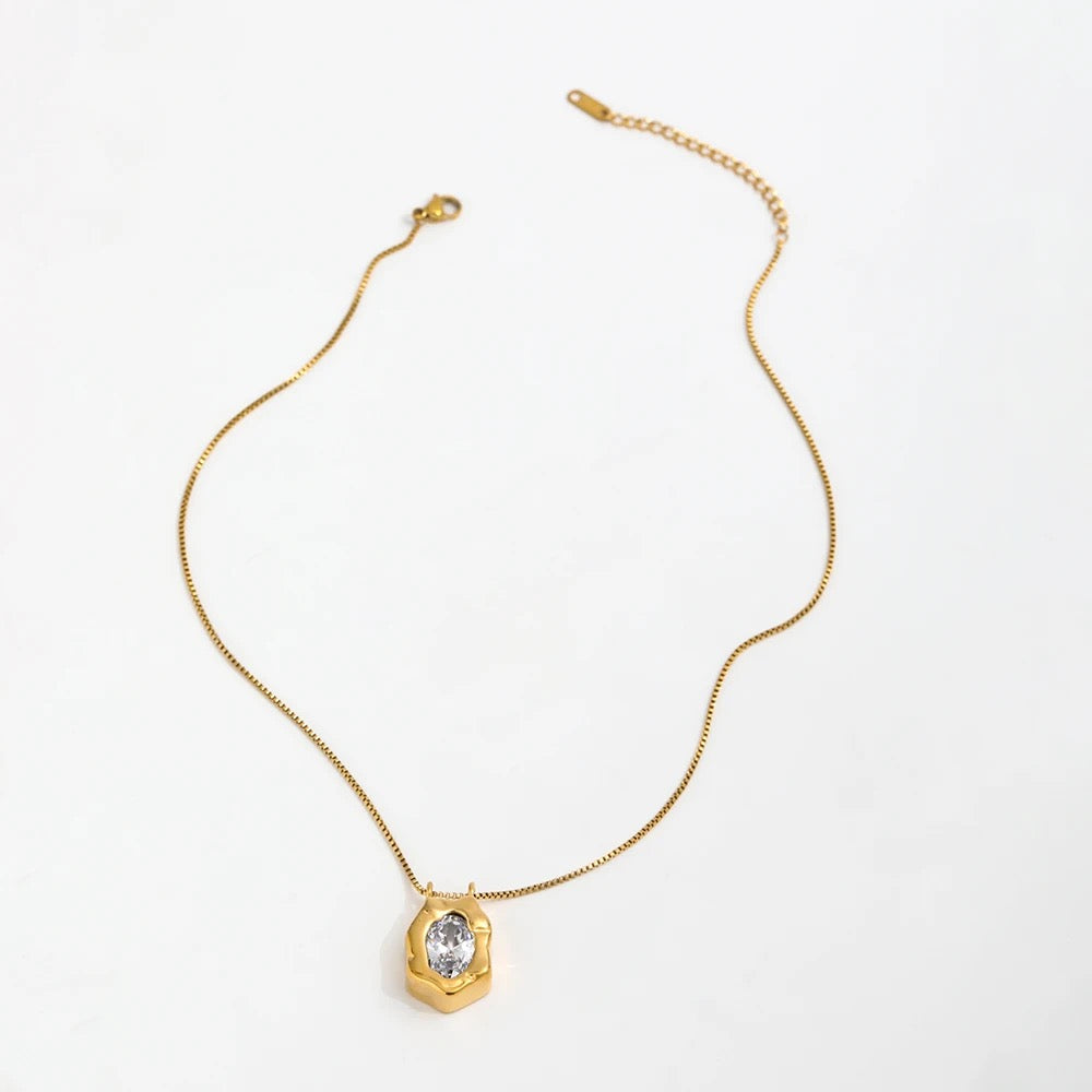 Solid Stone Gold Necklaces