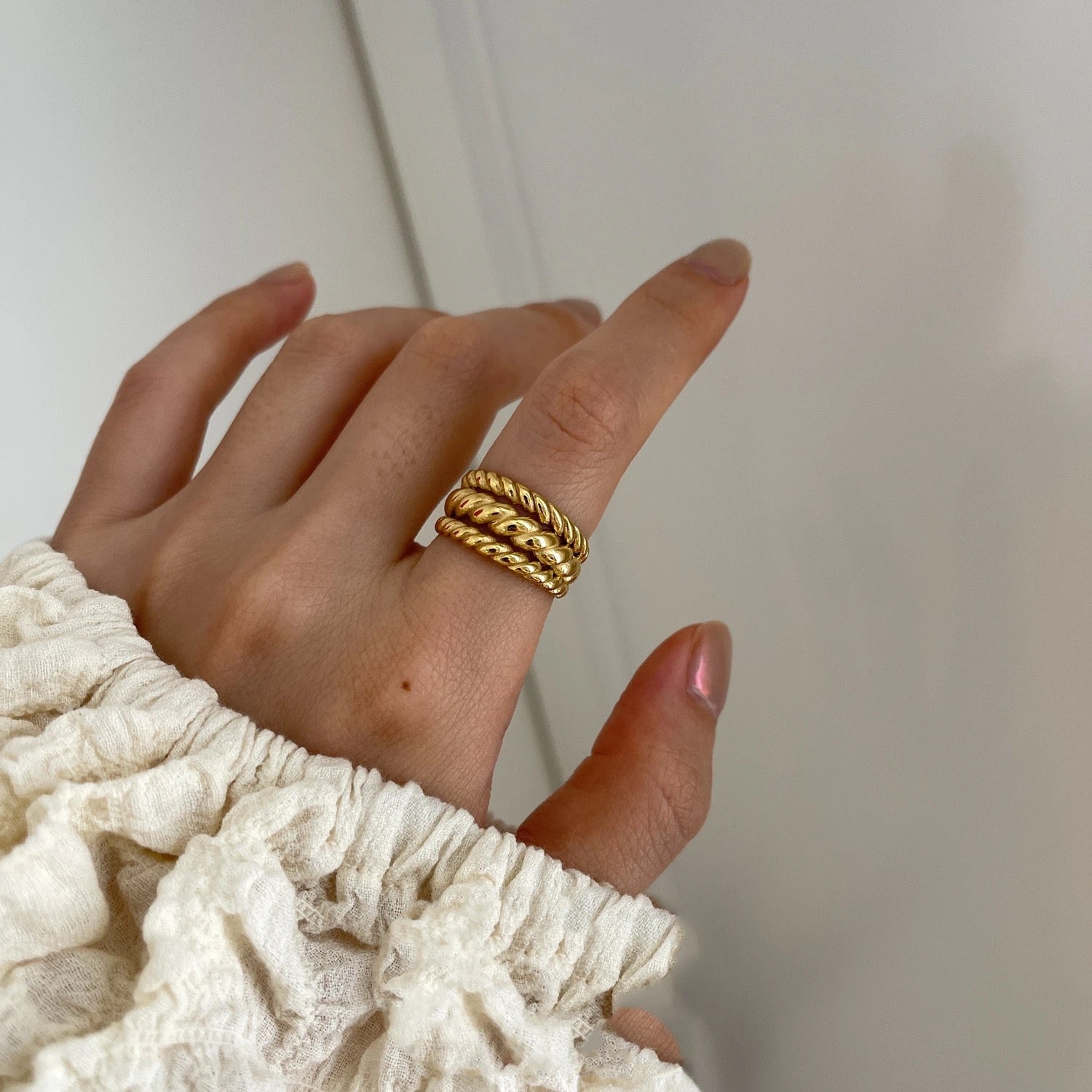 Vinega Twisted Layered Gold Ring