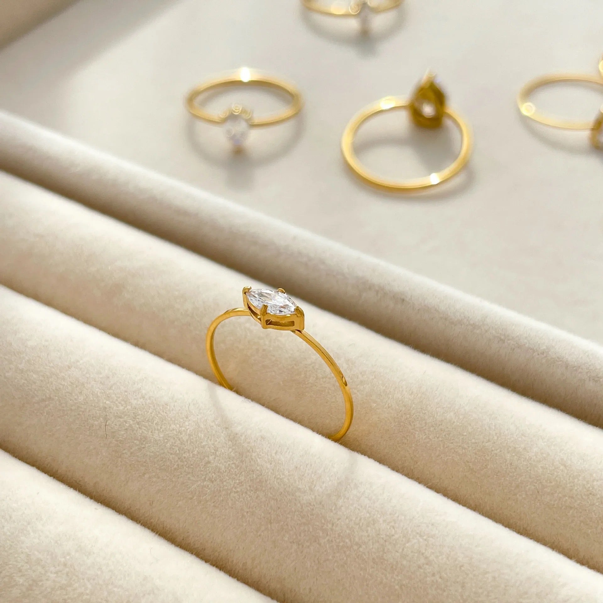 Tiny Diamond Gold Ring