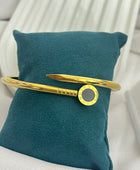 Nail Black Gold Cuff