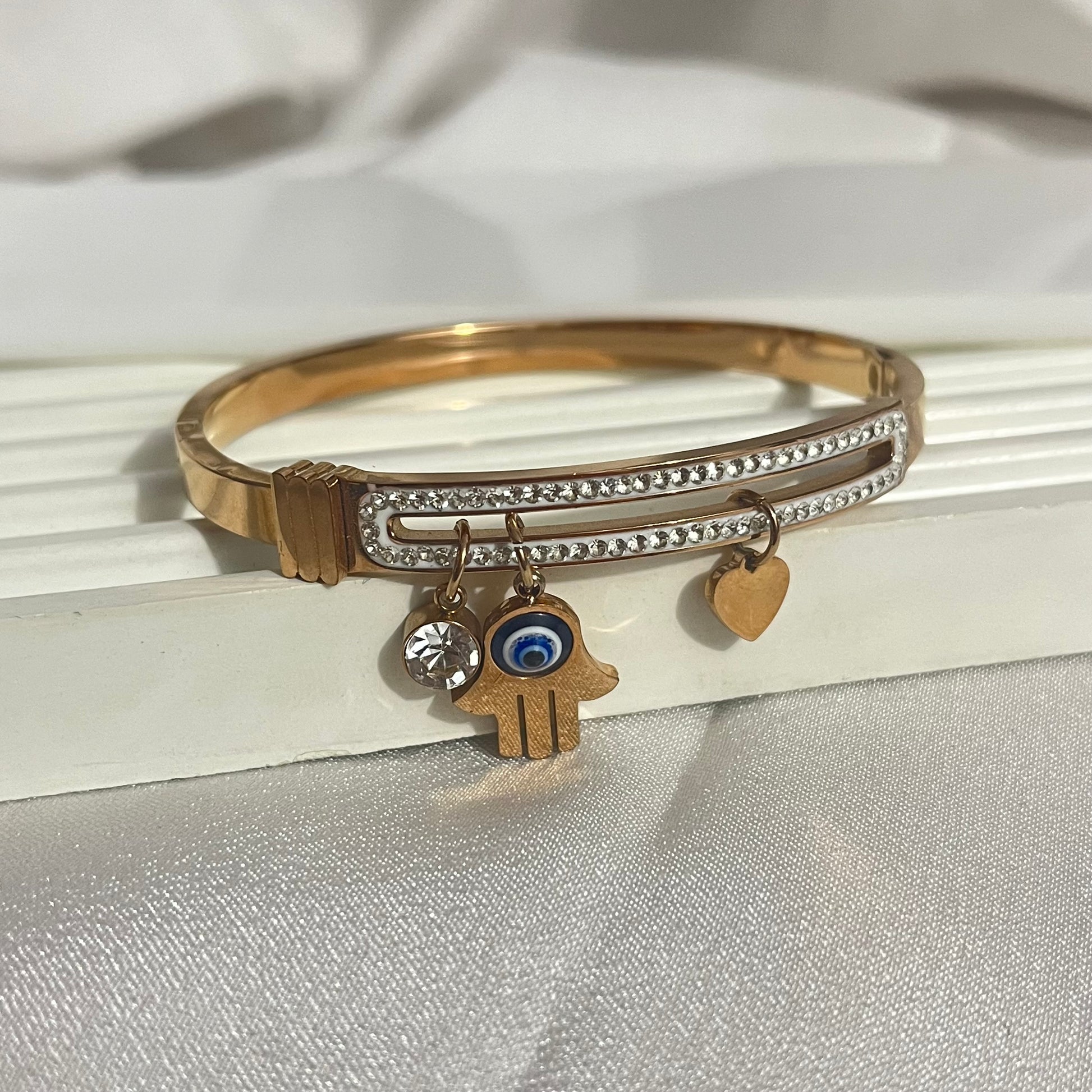 Evelia Rosegold Charm Cuff