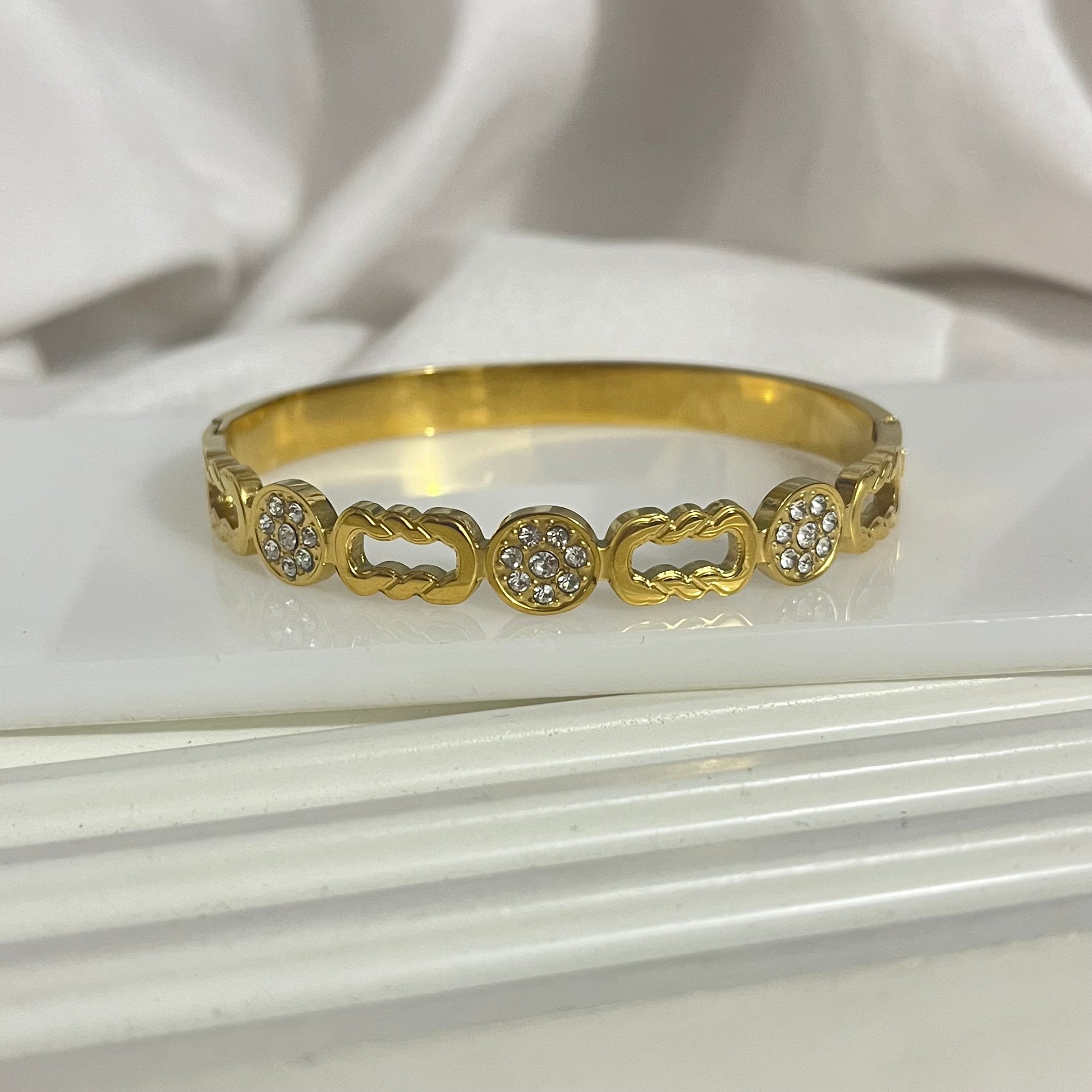 Kozi Diamond Gold Cuff